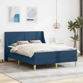 vidaXL Σκελετός κρεβατιού με στρώμα Μπλε 140 x 200 cm Πολυεστέρας