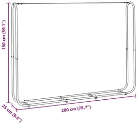 Ράφι Καυσόξυλων 200x25x150 εκ. Γαλβανιζέ Ατσάλι - Ασήμι