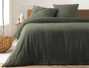 Σετ King Size Παπλωματοθήκη &amp; 2 Μαξιλαροθήκες Angelia Douceur d'intérieur από βαμβάκι 57TC, με διαστάσεις 240x260cm - Khaki