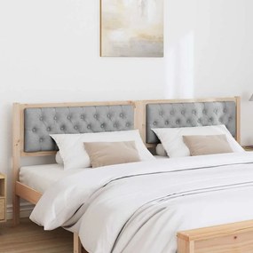 vidaXL Κεφαλάρι Άλλο Καφέ και ανοιχτό γκρι 200 cm Μασίφ ξύλο πεύκου