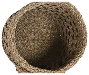 Διακοσμητικό Καλάθι Home ESPRIT Μαύρο Φυσικό Γιούτα Θαλασσινό γρασίδι (3 Τεμάχια)