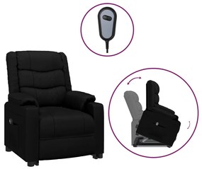 vidaXL Πολυθρόνα με Ανύψωση Μαύρη από Συνθετικό Δέρμα