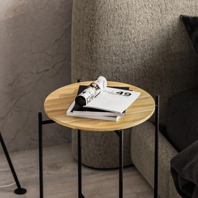 Τραπεζάκι Σαλονιού Μαύρο / Φυσικό SHB 46x46x56