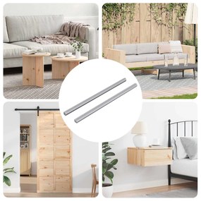 vidaXL Ράβδοι Με Σπείρωμα 2 pcs Ασημί M6 x 120 χλμ Μέταλλο