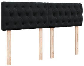 vidaXL Κρεβάτι Boxspring με Στρώμα Μαύρο 160x200 εκ. Βελούδινο