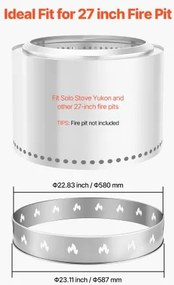 VEVOR Fire Pit Stand for Solo Stove Bonfire 68.6 cm Smokeless Fire Pit Ring