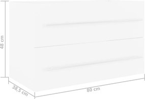 vidaXL Ντουλάπι Νιπτήρα Λευκό 80 x 38,5 x 48 εκ. από Επεξ. Ξύλο