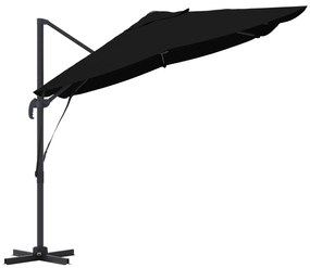 vidaXL Μαύρη Ανεμοτραπέζια Roma 352x251x260 εκ Αλουμίνιο
