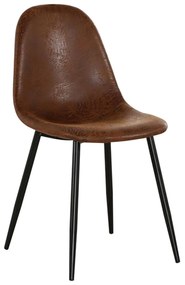 Καρέκλα Celina ΕΜ908,1 Brown 45x54x85cm Σετ 4τμχ Metal, Fabric