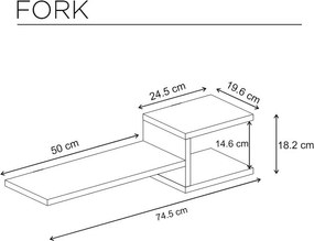 Ράφι Τοίχου Λευκό FORK 74,5x19,6x18,2
