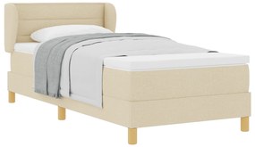 vidaXL Κρεβάτι με Στρώμα - Κρεμ - 80x200 εκ. - Υφασμάτινο