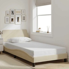 vidaXL Σκελετός Κρεβατιού Dover Κρεμ 100 x 200 εκ. Υφασμάτινο