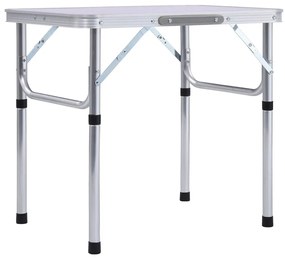 Τραπέζι Κάμπινγκ Πτυσσόμενο Λευκό 60 x 45 εκ. Αλουμινίου - Λευκό