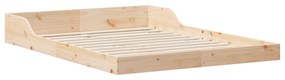 vidaXL Σκελετός Κρεβατιού Καφέ 140 x 190 cm Μασίφ ξύλο πεύκου