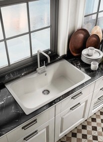 Elleci Fox 360 - Νεροχύτης Κουζίνας Γρανίτη 86x50 - Bianco Antico