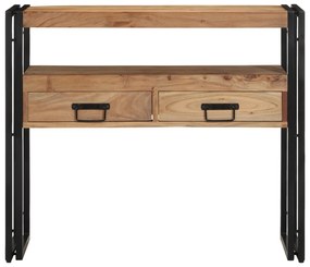vidaXL Κονσόλα Μαύρη 90x33x75 εκ Μασίφ ξύλο ακακίας και Μέταλλο
