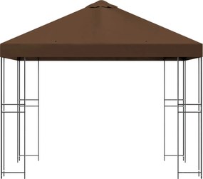 vidaXL Κιόσκι 3 x 3 m Καφέ Πολυεστέρας και Χάλυβας 190 gsm