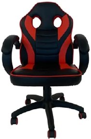 VELCO Pro Systems ΚΑΡΕΚΛΑ ΓΡΑΦΕΙΟΥ GAMING ΜΑΥΡΗ-ΚΟΚΚΙΝΗ- ΕΠΙΦΑΝΕΙΑ PU & TEXT velco-66-35693