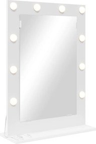 vidaXL Καθρέφτης τουαλέτας Ορθογώνιος Λευκό 70 x 50 x 18 εκ.
