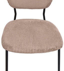 Καρέκλα τραπεζαρίας Kevin Megapap μόκα ύφασμα - μεταλλικό μαύρο πόδι 48x51x87εκ.