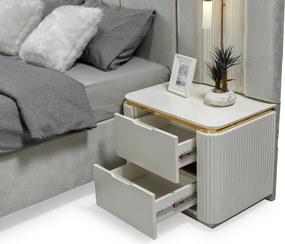 Stewehome ΣΣετ Υπνοδωματίου Λευκό χρυσός με Πολυτέλεια 7τμχ 200x257x218 cm