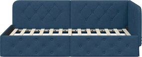 vidaXL Κρεβάτι Γωνίας Μπλε 100 x 200 cm ύφασμα
