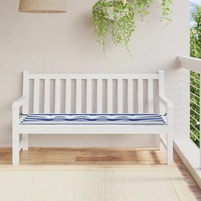 vidaXL Μαξιλάρι Πάγκου Κήπου Μπλε&Λευκό Ριγέ 150x50x4 εκ Ύφασμα Oxford