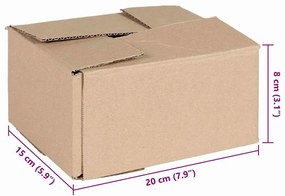 vidaXL Πτυσσόμενο Κουτί 50 pcs Καφέ 20 x 15 x 10 εκ. Χαρτόνι