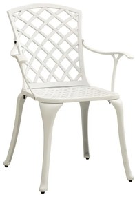 Καρέκλες Κήπου 4 τεμ. Λευκές από Χυτό Αλουμίνιο - Λευκό