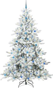 vidaXL Τεχνητό Χριστουγεννιάτικο Δέντρο με Άξονα με βάση Λευκό 240 cm