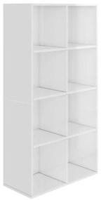 vidaXL Ραφιέρα/Βιβλιοθήκη Γυαλιστερό Λευκό 66x30x130 εκ. Μοριοσανίδα