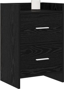 vidaXL Κομοδίνα Μαύρη Δρυς 40 x 30 x 60 cm Επεξεργασμένο Ξύλο