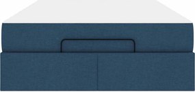 vidaXL Σκελετός κρεβατιού με στρώμα με στρώμα 2 pcs Μπλε ύφασμα