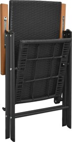 vidaXL Σετ Τραπεζαρίας Κήπου 7 Τεμαχίων Μαύρο και Καφέ