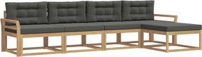 vidaXL Σειρά Καναπέ Εξωτερικού 4 pcs Άσπρο και Ανθρακί Πολυεστέρας