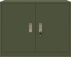 vidaXL Ντουλάπι αποθήκευσης Ελιά Πράσινη 90 x 40 x 70 cm Ατσάλι