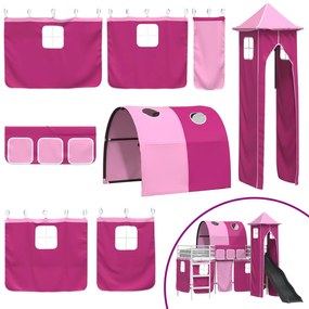 vidaXL Λευκό και Ρόζ 74,5 x 190 εκ.