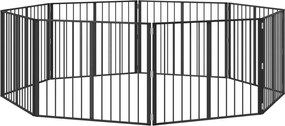 vidaXL Πόρτα Σκύλου 8 pcs Μαύρο 100 x 80 cm Επικαλυμμένος Χάλυβας