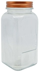 Βάζο Αποθήκευσης 817542 1500ml Clear-Rose Gold Ankor Metal, Glass
