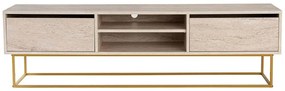 Έπιπλο Τηλεόρασης Escape 854KLN3088 180x40x50cm Travertine Beige-Gold