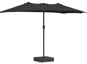 vidaXL Ομπρέλα Κήπου Μαύρο 385 x 209 x 244 εκατοστά ύφασμα