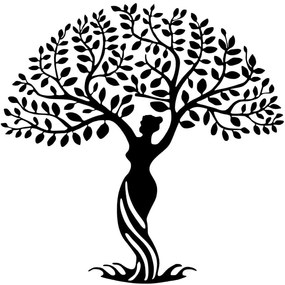 Διακοσμητικό Τοίχου Women And Tree 891TNL2268 69x70cm Black Wallity Μέταλλο