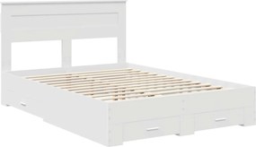 vidaXL Σκελετός Κρεβατιού Λευκό 140 x 200 cm Επεξεργασμένο ξύλο