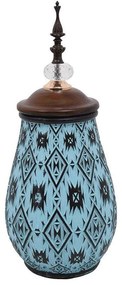 Βάζο Με Καπάκι 373-223-919 16x38cm Blue-Brown Ceramic