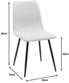 Καρέκλα Τραπεζαρίας Noor σε Μαύρο Βελούδο και Μεταλλικό πόδι 44x53x86εκ. 4αδα 44x53x86 εκ.