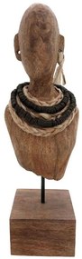 Διακοσμητική Προτομή Ebia 312-000042 17x12,5x44cm Walnut-Black Inart Metal,Wood