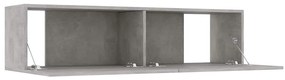 vidaXL Έπιπλο Τηλεόρασης Γκρι Σκυροδέματος 120x30x30εκ. από Επεξ. Ξύλο