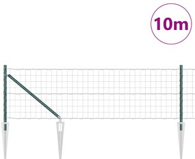 vidaXL Ευρωπαϊκός Φράχτης με 7 Στήλες Σπικ 0.4x10 μ Γαλβανισμένο Ατσάλι Πράσινο