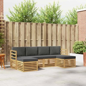 vidaXL Σετ Καναπέ 6 pcs Άσπρο και Ανθρακί 245 x 122,5 x 73 εκ