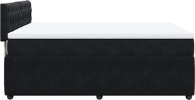 vidaXL Κρεβάτι Boxspring με Στρώμα Μαύρο 140x190 εκ. Βελούδινο
